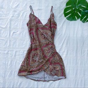 UO Coastline Gauze Ruched Mini Dress